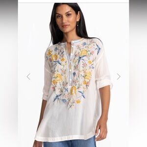 Zinnia tunic - embroidered hippie blouse